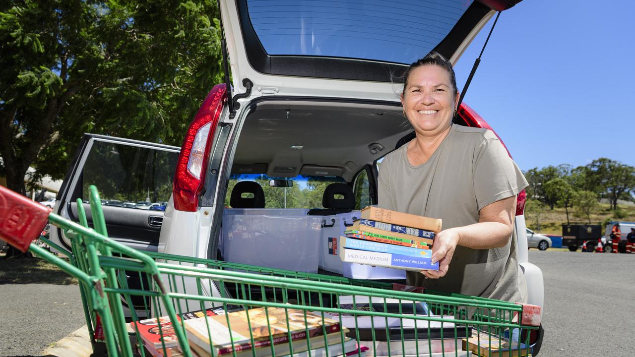 Kim Jencke of Hervey Bay loads her car at The Chronicle Lifeline Bookfest at Toowoomba Showgrounds, Saturday, March 1, 2025. Picture: Kevin Farmer