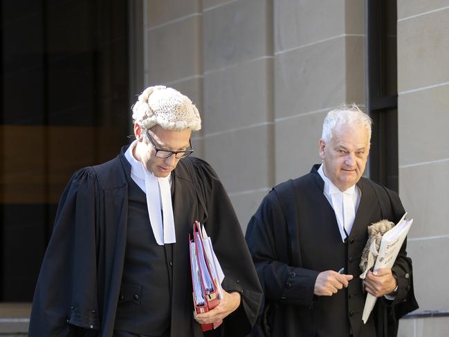 Crown prosecutor Jack Shapiro and Director of Public Prosecutions Daryl Coates leave the Supreme Court of Tasmania on Friday after a hearing ahead of convicted killer Sue Neill-Fraser’s upcoming appeal. PICTURE CHRIS KIDD