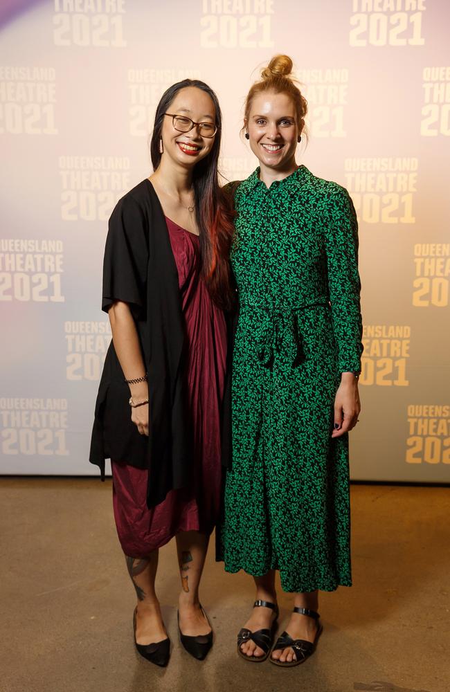 Yen-Rong Wong and Laura Elvery at the opening night of Queensland Theatre’s Our Town. Pictures: J&amp;A Photography