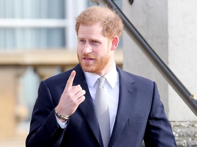 Prince Harry hosts the Rugby League World Cup 2021 draws for the men's, women's and wheelchair tournaments at Buckingham Palace last week. Picture: Getty