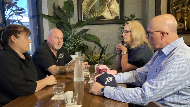 The parents of slain teenager Jack Beasley, Brett and Belinda Beasley, meet with Peter Dutton and his wife Kirilly.