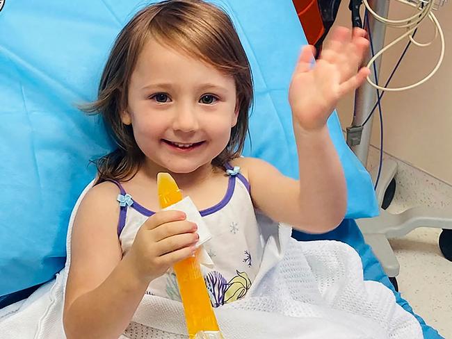 A photo from the Western Australian Police Force shows four-year-old Cleo Smith recovering in a hospital in Perth after her rescue.