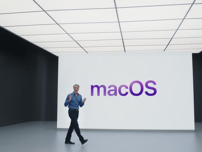 Apple software engineering senior vice-president Craig Federighi introduced new software features coming to Apple devices at WWDC 2021. Picture: Supplied