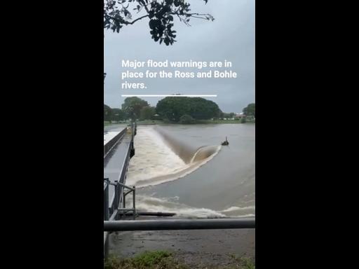 Raging rivers in Townsville after torrential rain