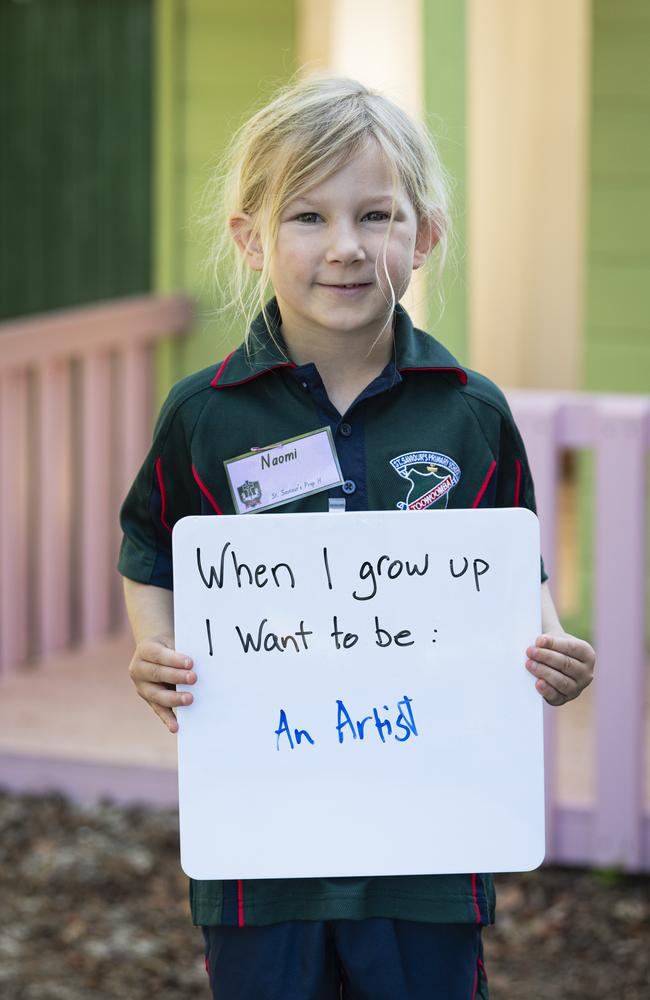 St Saviour's Primary School prep student Naomi on the first day of school, Wednesday, January 29, 2025. Picture: Kevin Farmer