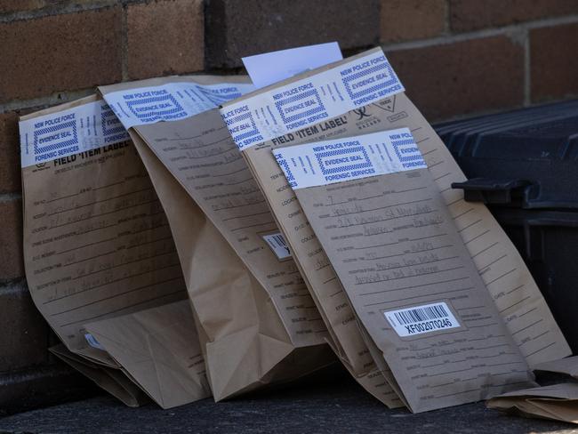 Evidence bags at the scene. Picture: NCA NewsWire / Dylan Coker