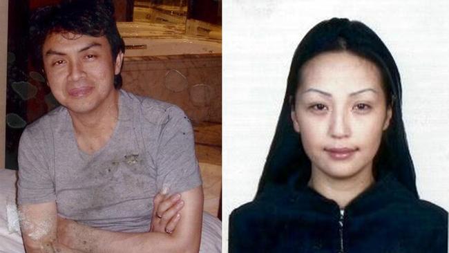 Mongolian model Altantuya Shaariibuu, right, is seen beside an undated picture of Malaysian political analyst Abdul Razak Baginda. Picture: AP