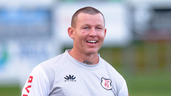 All smiles for Byron BayÃs Coach Todd Carney. Picture: DC Sports Photography. NRRRL Round Six, 1st Grade. Byron Bay Red Devils vs Mullumbimby Giants at Red Devil Park, 12 May 2024