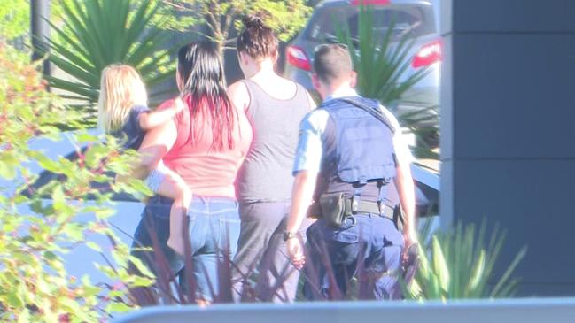 Police at the house this morning. Picture: TNV