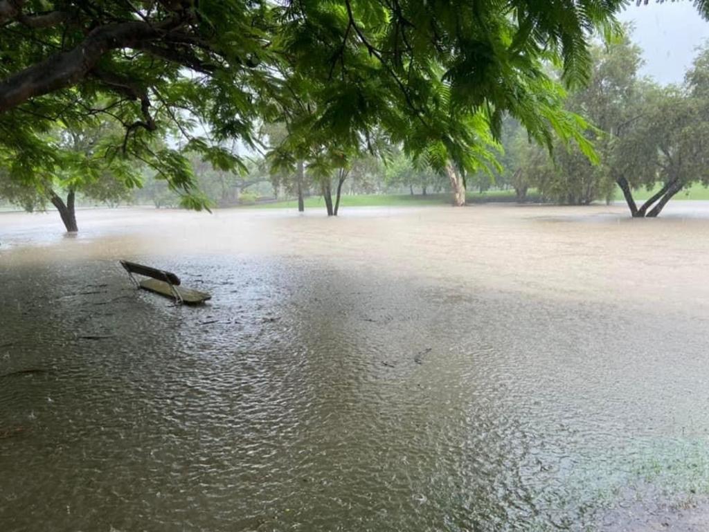 Queens Park under water on Saturday. Picture: Supplied