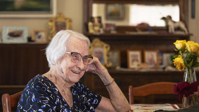 Beryl Schloss celebrates her 105th birthday, Tuesday, October 22, 2024. Picture: Kevin Farmer