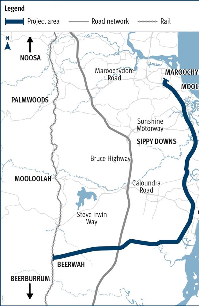 The proposed 37km Direct Sunshine Coast Rail Line would expand the South East Queensland rail network through a proposed spur line from the North Coast Line at Beerwah to Maroochydore.