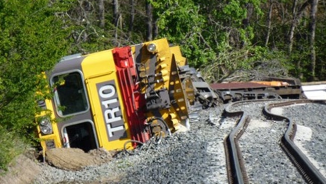 Derailment of train 735 near Colebrook, Tasmania on 9 November 2014 Pic Credit Australian Transport Safety Bureau.