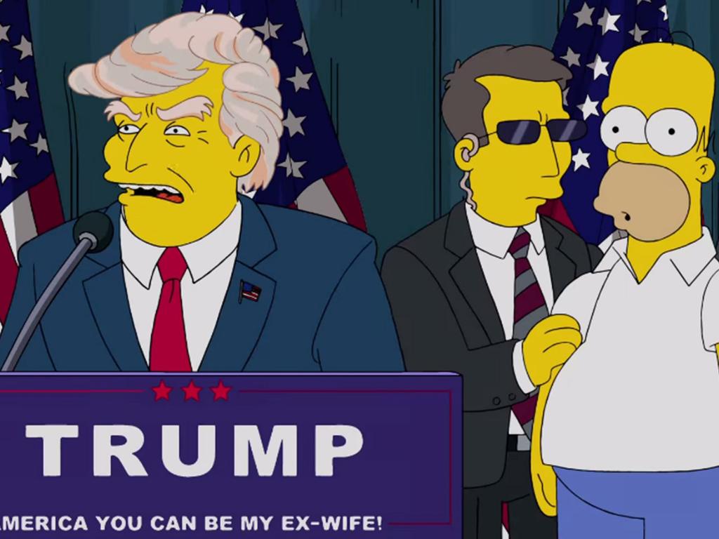 An episode of The Simpons which screened in 2000 depicted Donald Trump becoming the president of the USA. Picture: Supplied