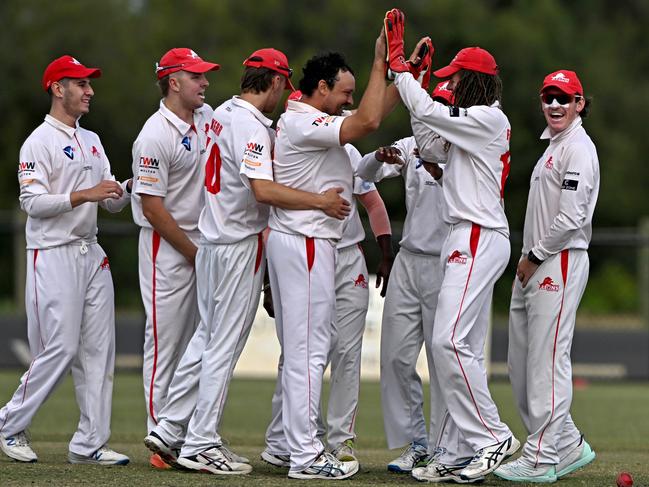 MeltonÃs v Box HillÃs during the VSDCA Melton v Box Hill cricket match at MacPherson Park in Toolern Vale, Saturday, Feb. 4, 2023.Picture: Andy Brownbill