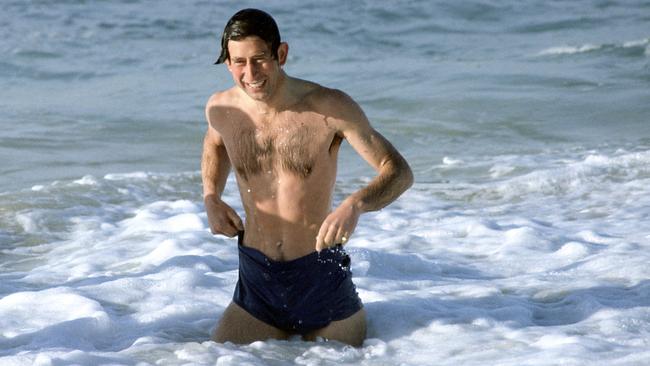 Charles at Sydney’s Bondi Beach in 1981. Picture: Tim Graham