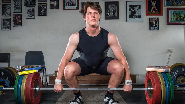 Tristan Prazeus kept up his weightlifting during VCE. Picture: Jake Nowakowski