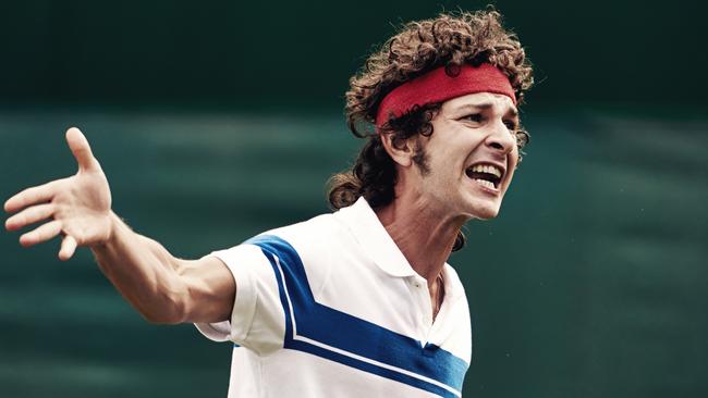 Shia LaBeouf as John McEnroe in Borg vs McEnroe.