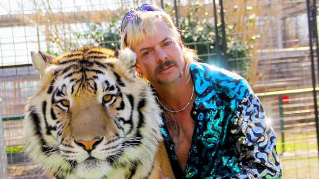 Joe Exotic in a scene from the true crime TV series Tiger King: Murder, Mayhem and Madness. Supplied by Netflix.