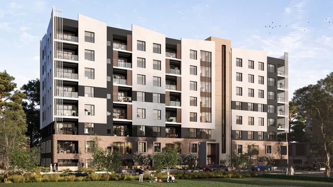 Artist's impression of Banksia apartments at Cedar Woods’ Glenside development. Designed by Hames Sharley.