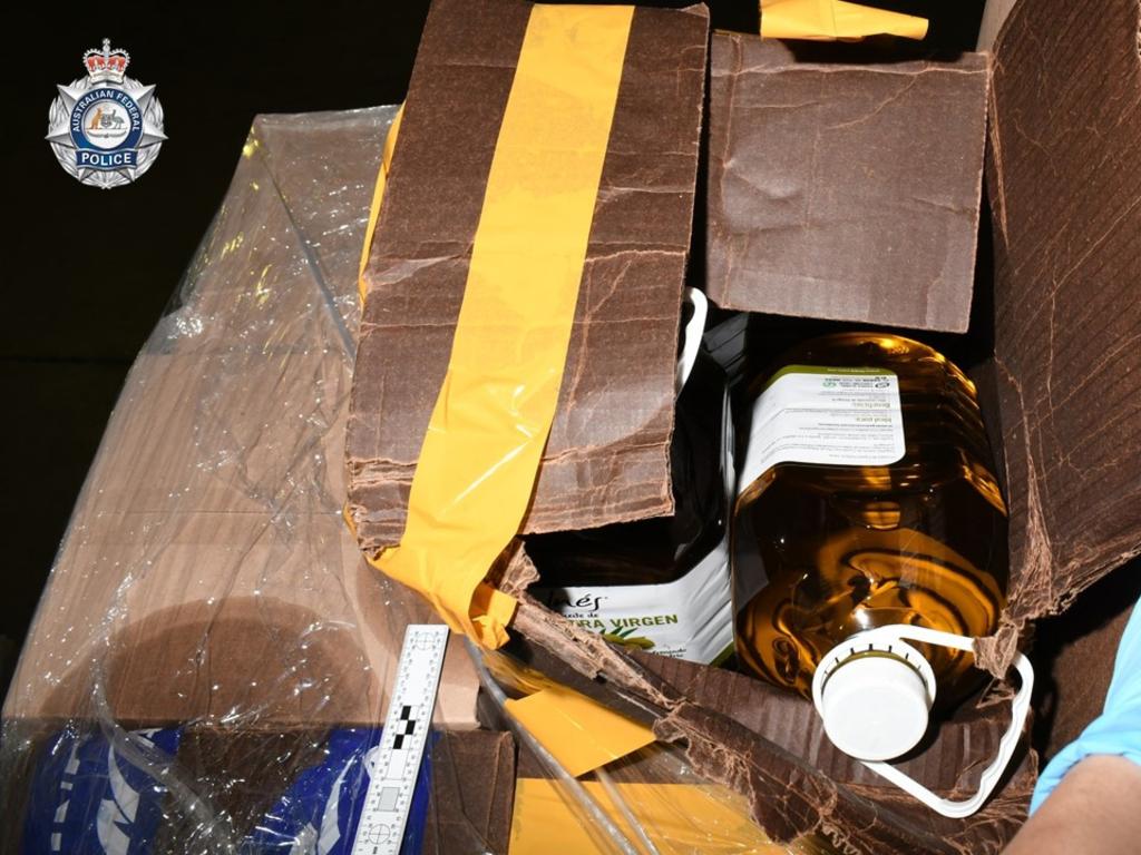 The olive oil ice was boxed up in a professional manner. Picture: Australian Federal Police