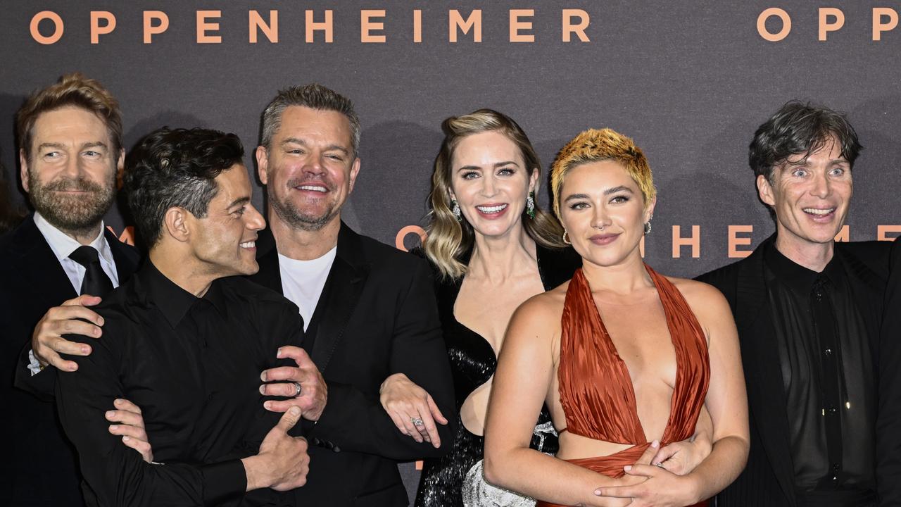 The cast of "Oppenheimer" walked out of the film’s Premiere to support the strike. Picture: Gareth Cattermole/Getty Images