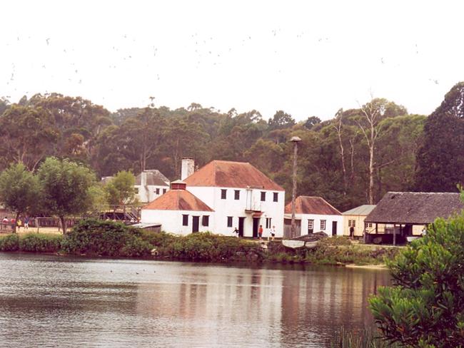 Old Sydney Town: Looking across the "Sydney Cove". Picture courtesy of Gostalgia, Central Coast Council Library Services.