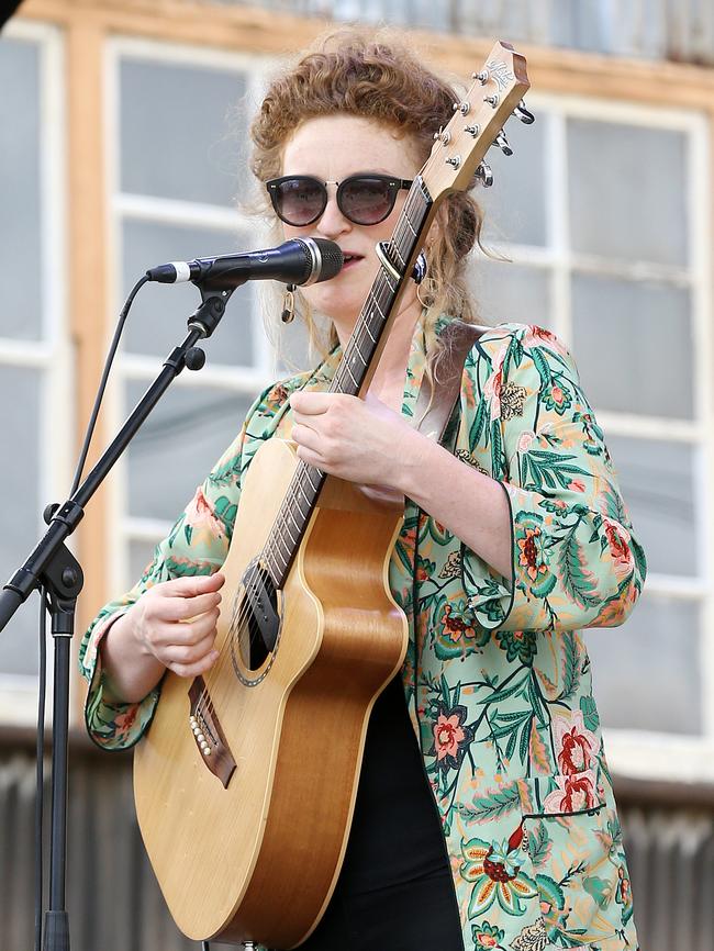 Emma Anglesey performs during the Mofo Block Party at Inveresk.