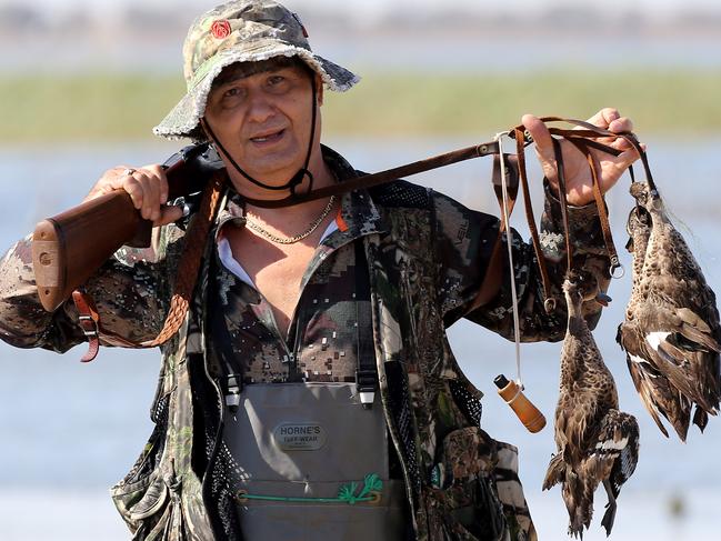 Duck hunting season opening, Lake Cullen, Kerang. Jeff Bisvic, from Sunshine,  Picture Yuri Kouzmin