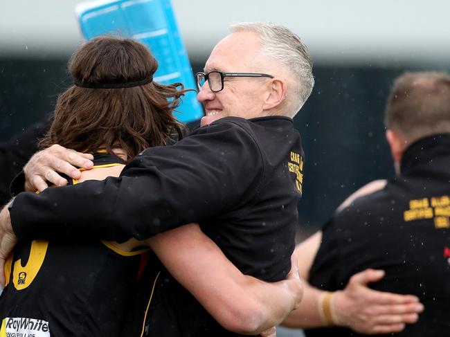 Shane Morwood after last year’s SFNL Division 1 grand final.