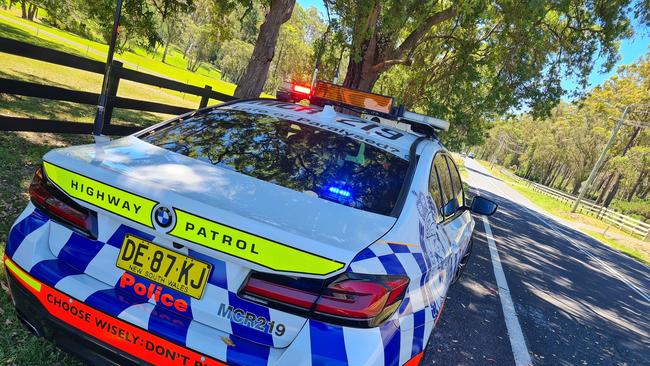 Camden Highway Patrol car on Gregory Hills Drive, Gregory Hills. Picture: Facebook