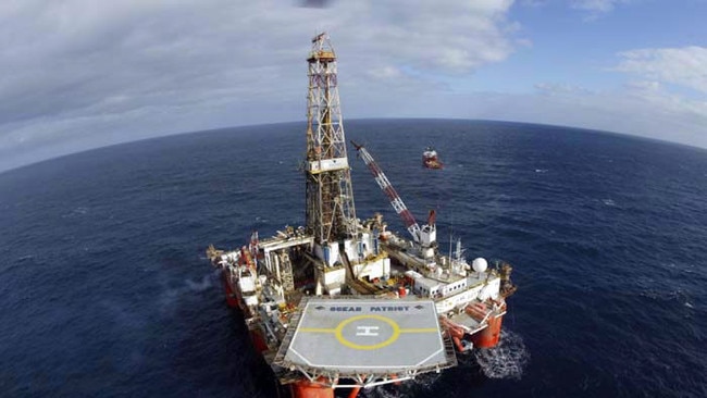 The Ocean Patriot drill rig that is exploring for gas in the Southern Ocean off Temma, West Coast Tasmania. PICTURE SUPPLIED