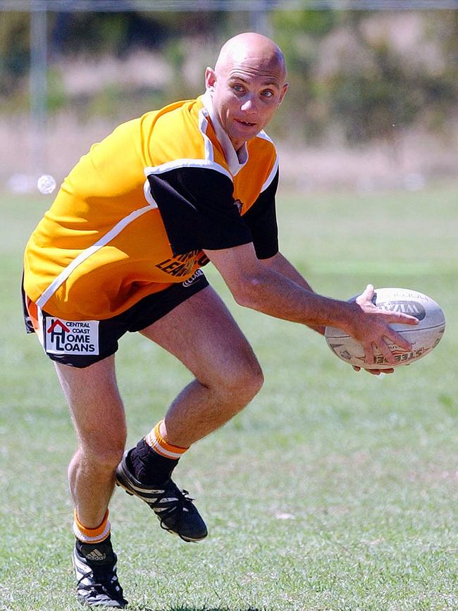 The Entrance Tigers captain Jamy Forbes training at Bateau Bay Oval ahead of the 2003 Grand Final. Picture: Peter Clark