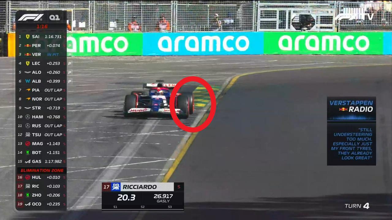 Ricciardo went wide.