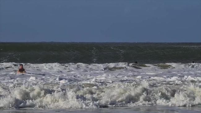 Bodyboarders defy huge Mooloolaba waves