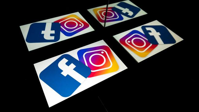 Logos of US social networks Facebook and Instagram. Picture: AFP