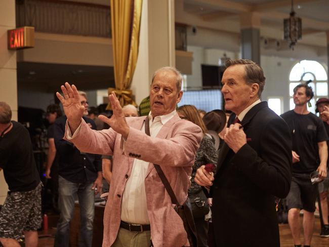 Beresford on set with Nicholas Hammond. Picture: Lisa Tomasettii