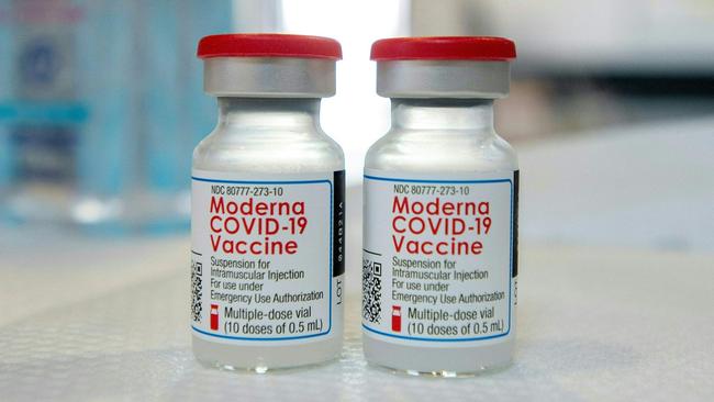 Vials of the Moderna Covid-19 vaccine. Picture: AFP