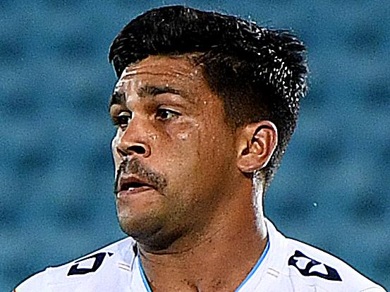 Tyrone Peachy  of the Titans during the Round 5 NRL match between the Gold Coast Titans and the Penrith Panthers at CBUS Stadium on the Gold Coast, Friday, April 12, 2019. (AAP Image/Dave Hunt) NO ARCHIVING, EDITORIAL USE ONLY