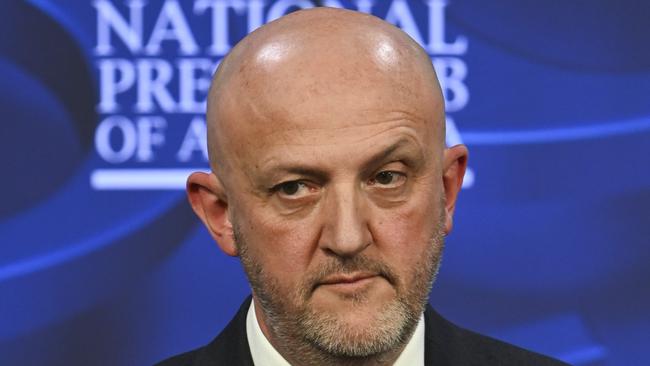 Mike Burgess, ASIO Director-General address the National Press Club of Australia in Canberra. Picture: NCA NewsWire / Martin Ollman