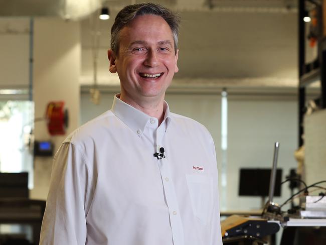 25/11/2019. Rio Tinto CEO, Jean-Sebastien Jacques at a launch partnership with Amazon Web Services and Blue Chilli to tackle a looming skills gap in the nationÕs future workforce. Jane Dempster/The Australian.