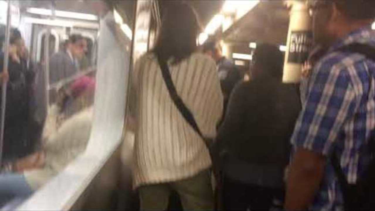 New York subway passenger gets stuck between train and platform