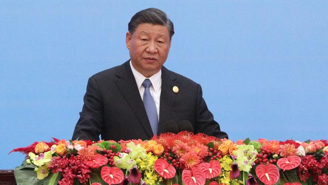 Chinese President Xi Jinping speaking during a ceremony in Beijing on October 18. Picture: AFP