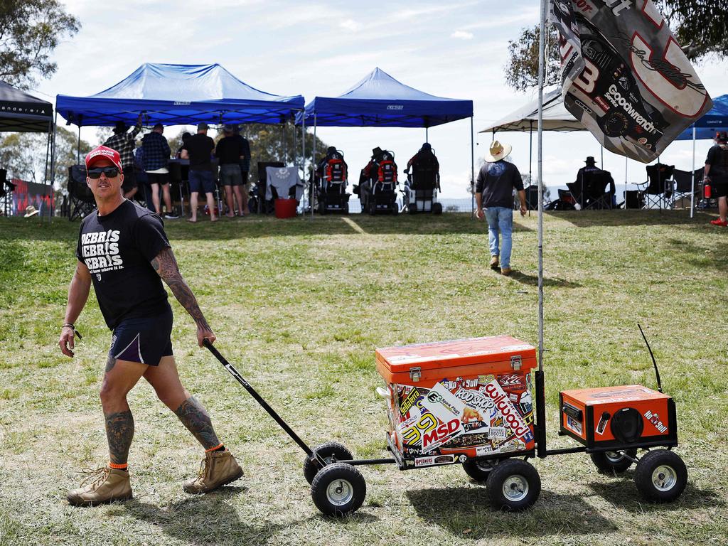 Brad Rae with his esky set-up. Picture: Sam Ruttyn