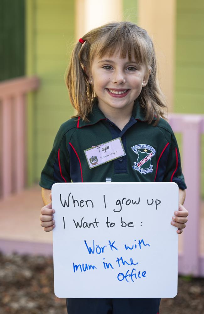 St Saviour's Primary School prep student Tayla on the first day of school, Wednesday, January 29, 2025. Picture: Kevin Farmer