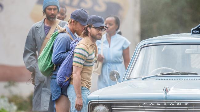 Daniel Radcliffe pictured during filming of a scene from Escape From Pretoria at Mitcham train station last week.