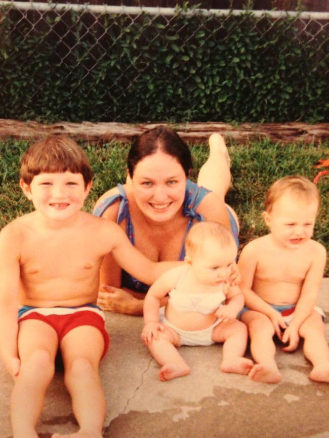 Baby Megan with her mother and brother (from left) Sam and Josh in 1986. (Picture: Supplied)