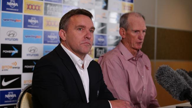 Broncos CEO Paul White. Wayne Bennett is announced as the new coach for the Brisbane Broncos.  Pic Peter Wallis