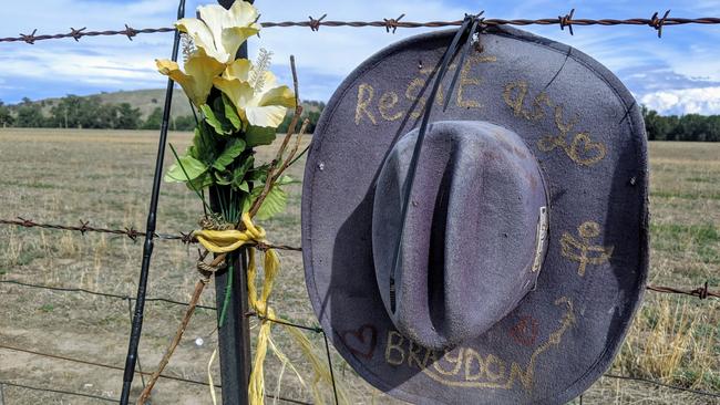 The site of the memorial for 15-year-old Braydon Worldon. Picture: Toby Vue