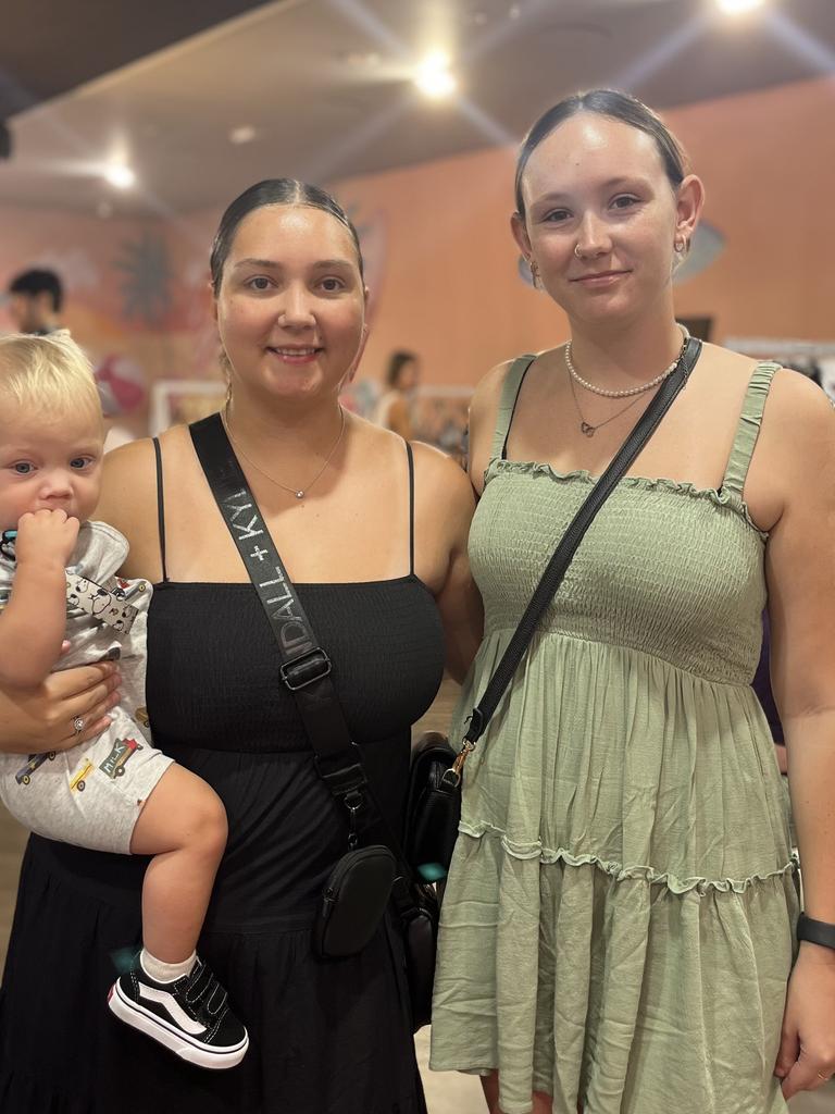 Jess Buckland, middle, her ten-month-old son, left, and Maddy Cannon, right.